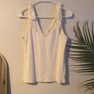 J. Crew Cream Tank Top with Bow Straps